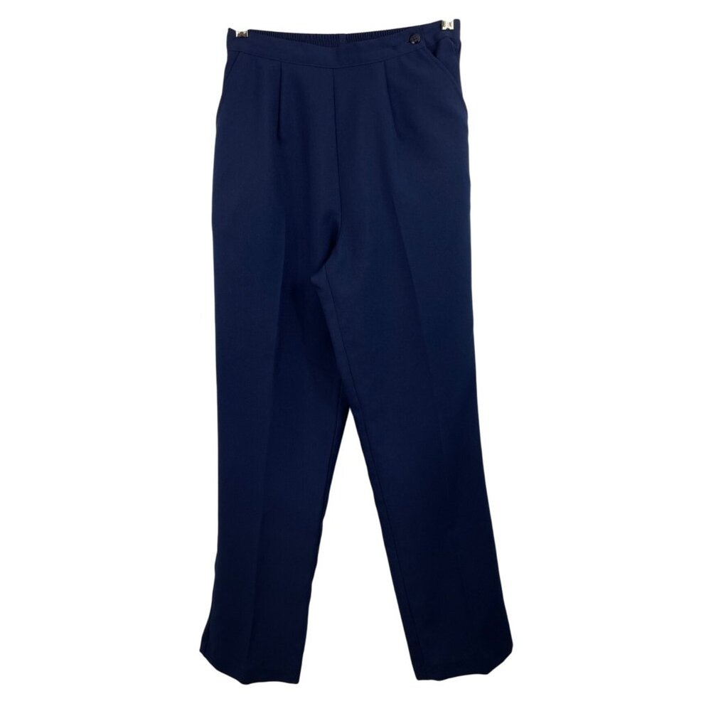 Salon Studio Womens Size 8 Blue Elastic Waist Pull On Knit Straight Leg Pants